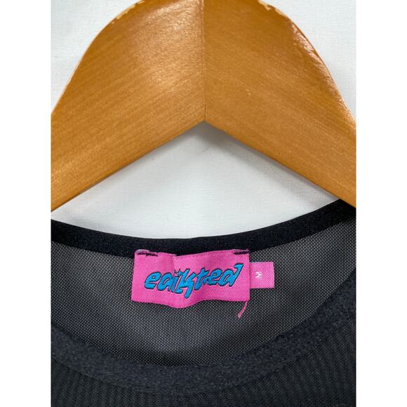 Edikted black mesh long sleeve mini dress - Picture 4 of 8